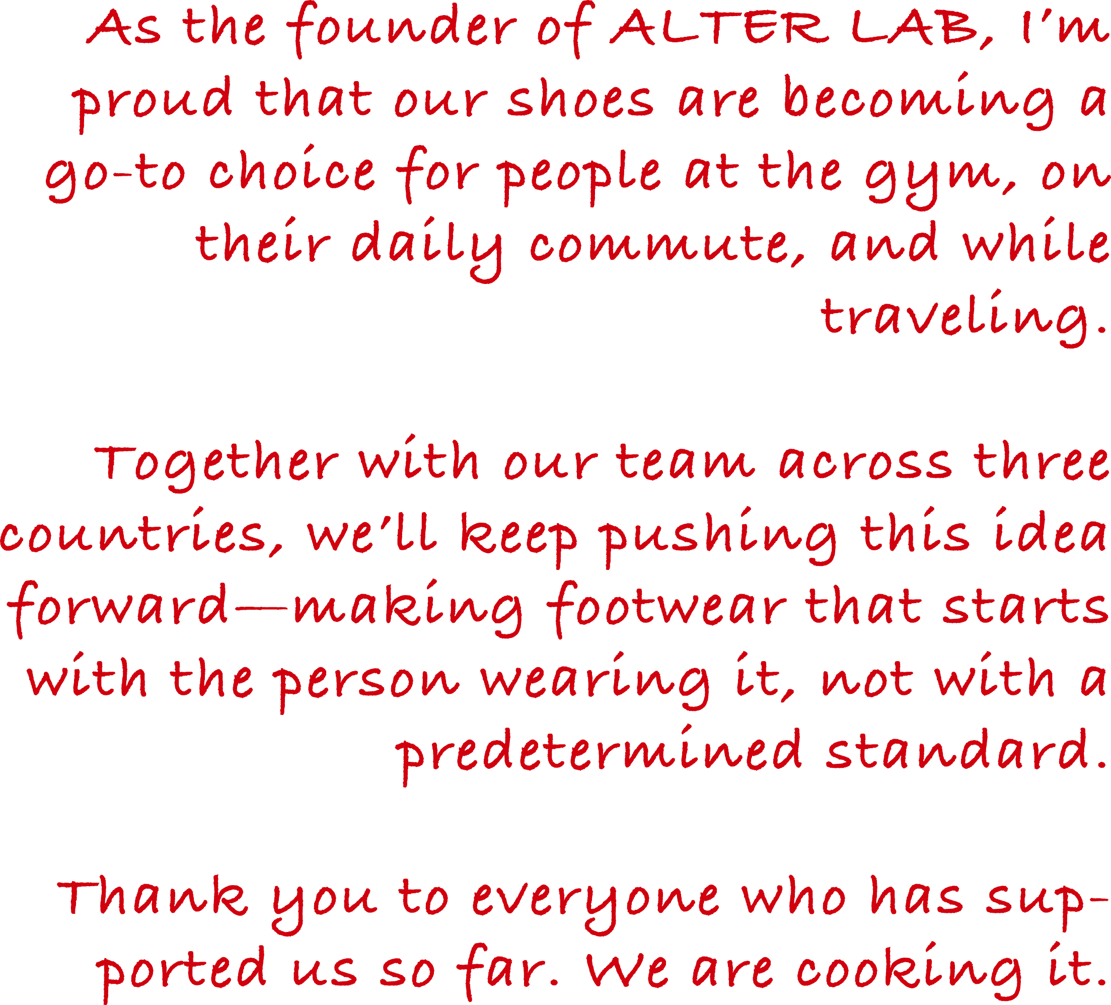 A message from the ALTERLAB founder